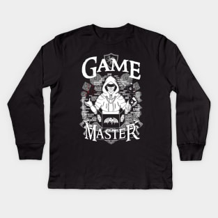Game Master - White Kids Long Sleeve T-Shirt